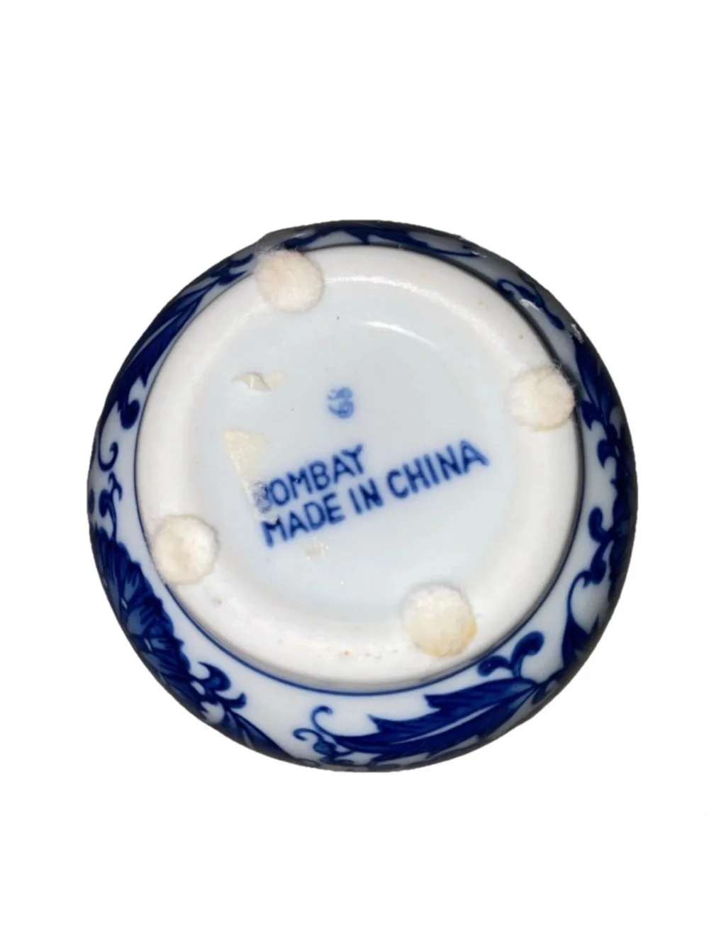 Vintage Bombay Blue and White Porcelain Bud‎ Vase Chinoiserie Floral